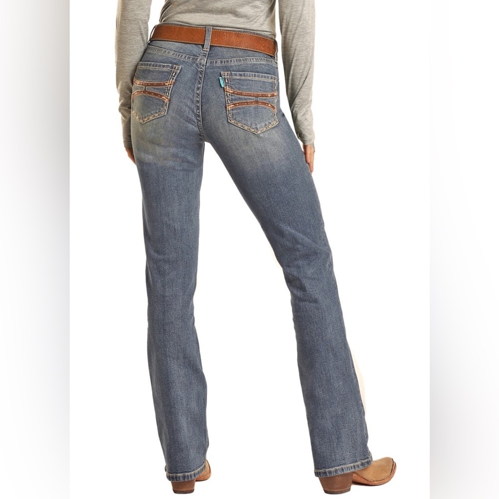 Rock & Roll Denim Mid Rise Extra Stretch Bootcut Jeans - Long